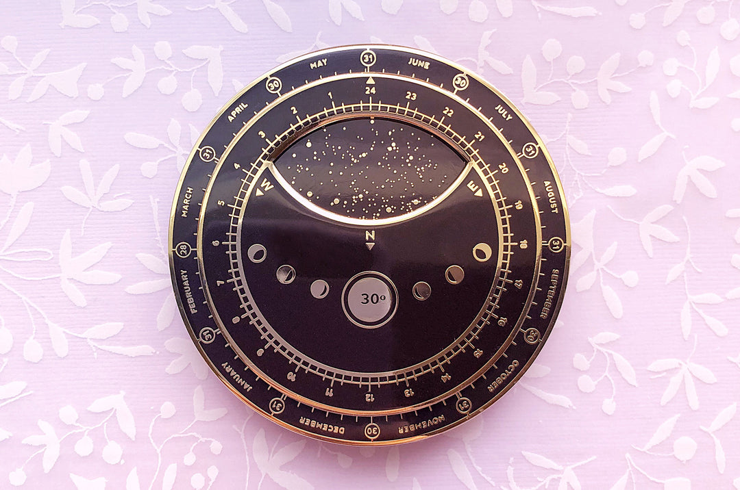 Planisphere Star Chart (Black and Gold) Enamel Pin