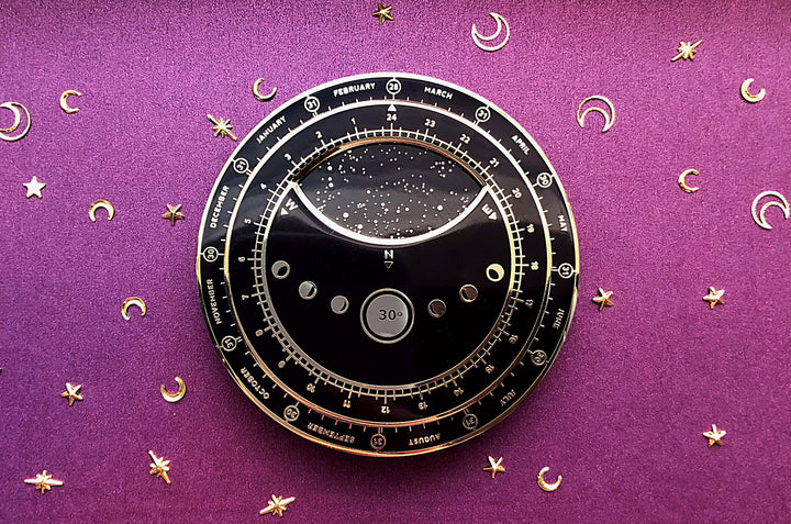 Planisphere Star Chart (Black and Gold) Enamel Pin