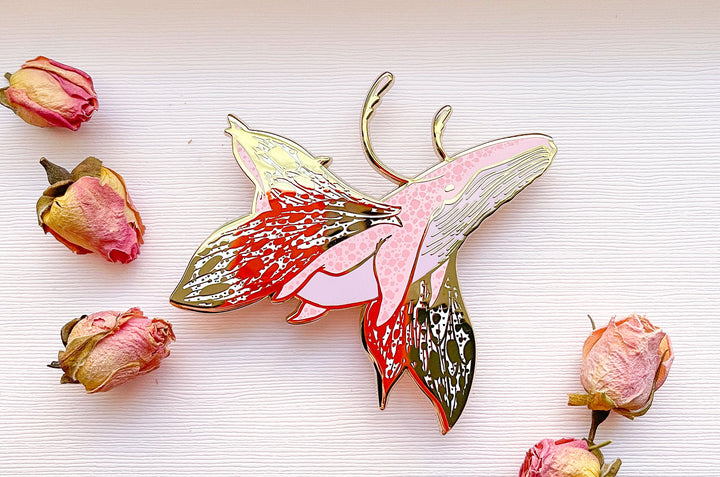 Butterfly Whale Enamel Pin
