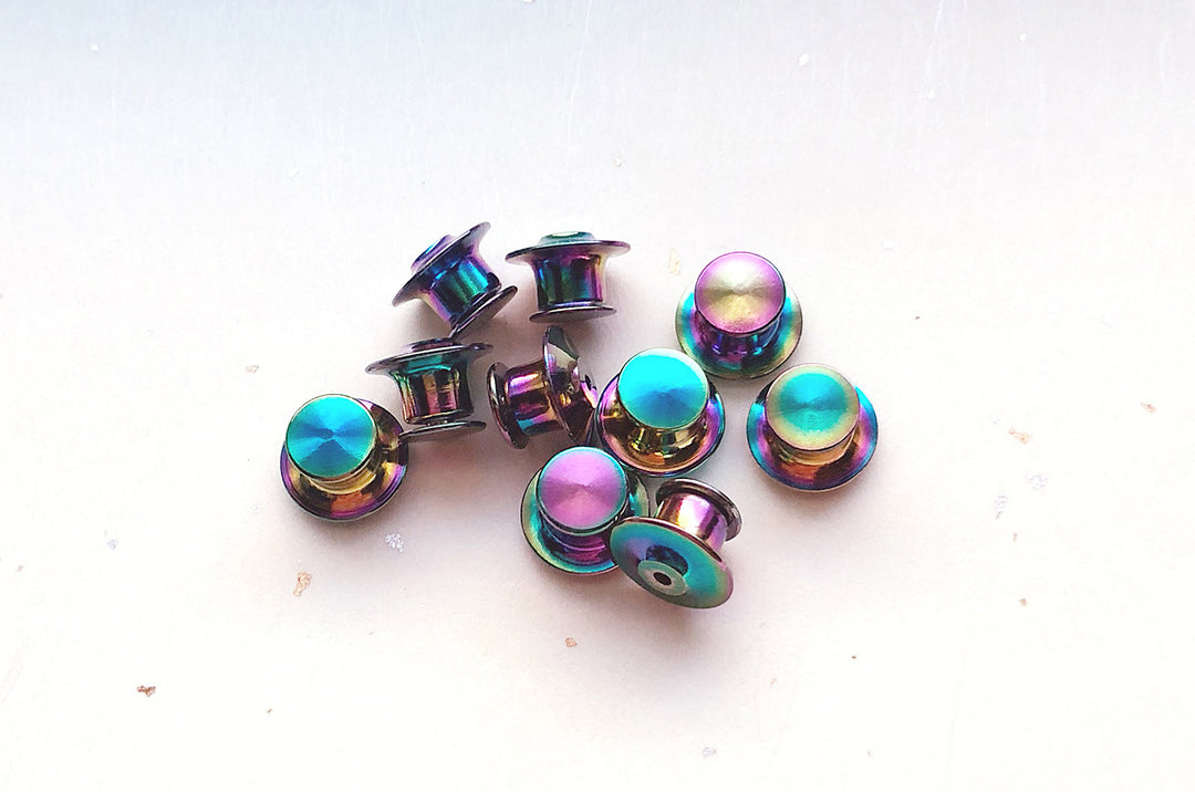 Rainbow Locking Pin Backs (Pack of 10)