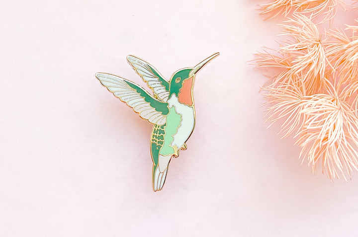 Ruby-Throated Hummingbird Enamel Pin