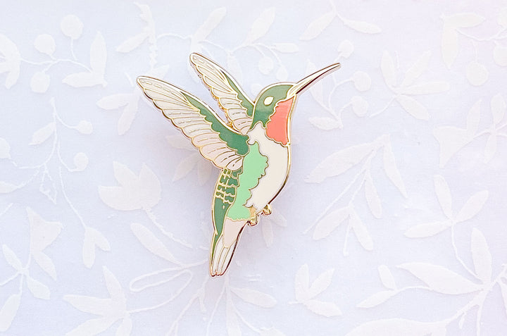 Ruby-Throated Hummingbird Enamel Pin