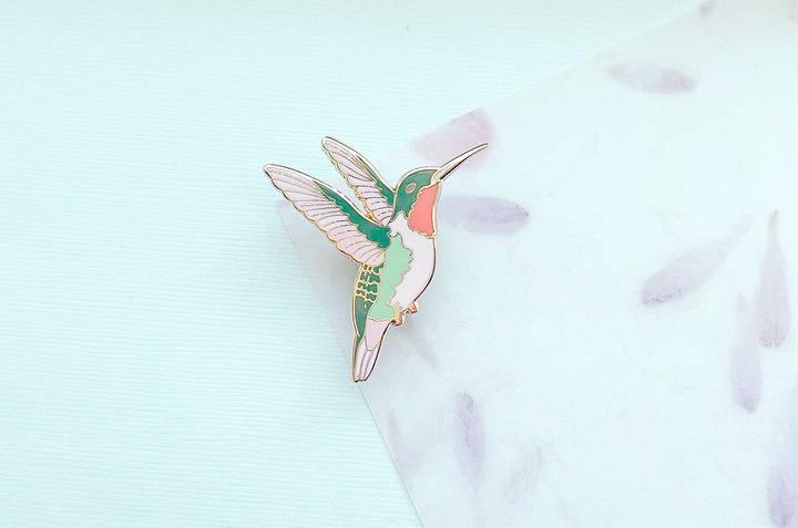 Ruby-Throated Hummingbird Enamel Pin