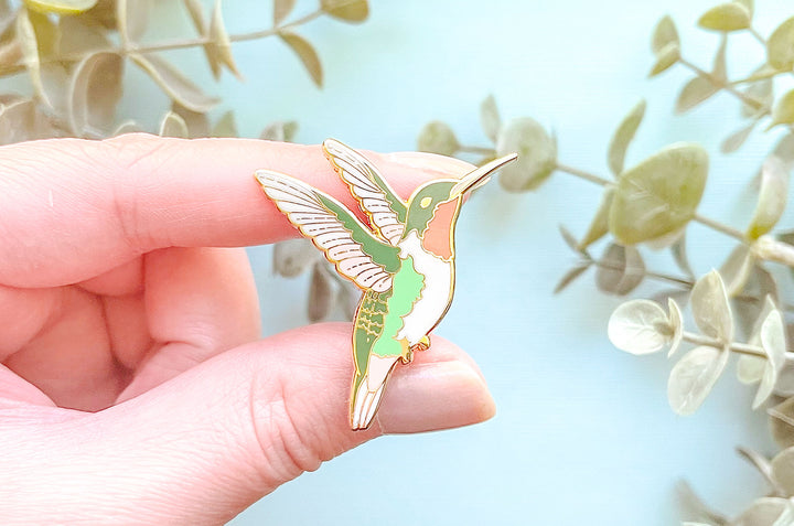 Ruby-Throated Hummingbird Enamel Pin