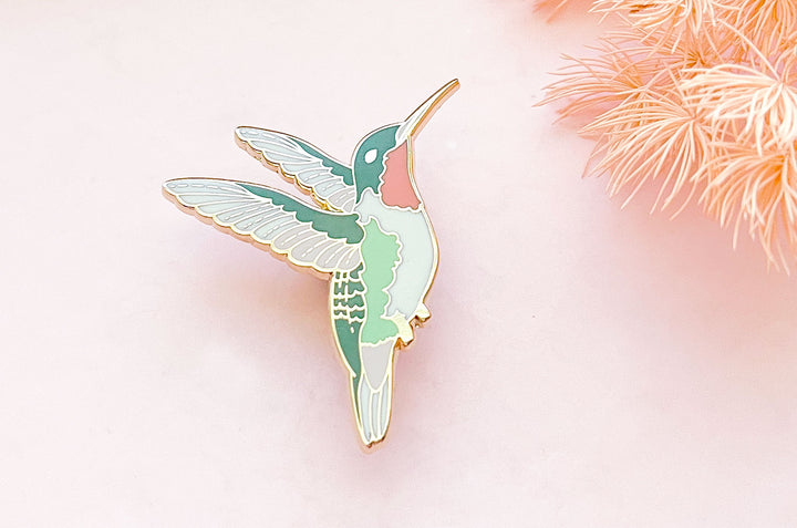 Ruby-Throated Hummingbird Enamel Pin