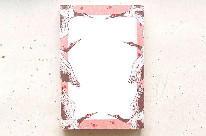 Red Crowned Cranes Dotted Grid Notepad