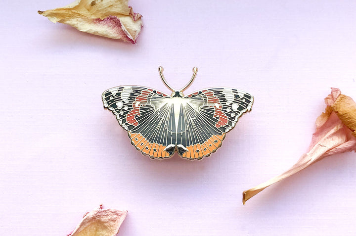 Red Admiral Butterfly (Vanessa atalanta) Enamel Pin