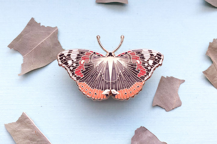 Red Admiral Butterfly (Vanessa atalanta) Enamel Pin