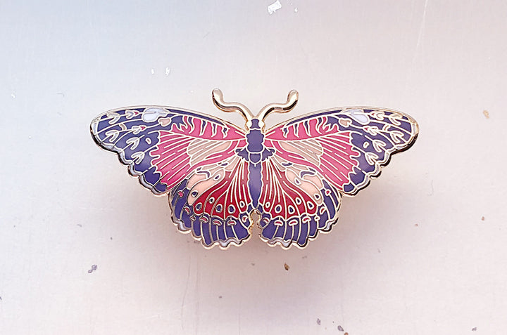 Red Lacewing Butterfly (Cethosia biblis) Enamel Pin