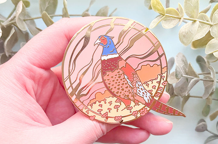 Ring-Necked Pheasant Enamel Pin (Seconds)