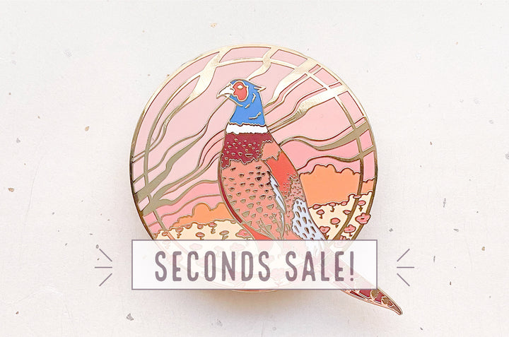 Ring-Necked Pheasant Enamel Pin (Seconds)
