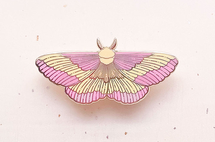 Rosy Maple Moth (Dryocampa rubicunda) Enamel Pin