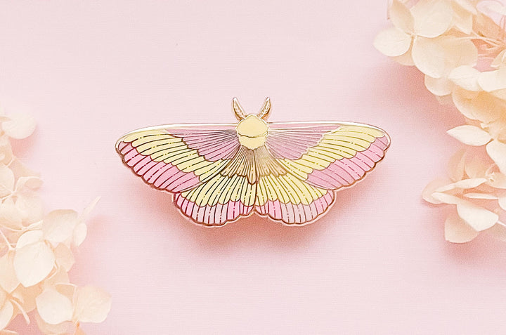 Rosy Maple Moth (Dryocampa rubicunda) Enamel Pin
