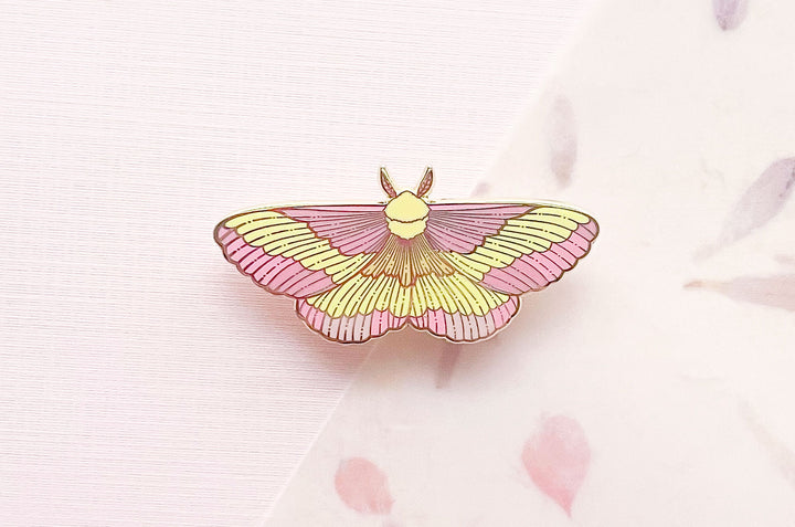 Rosy Maple Moth (Dryocampa rubicunda) Enamel Pin