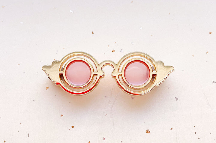 Rose Colored Glasses Transparent Enamel Pin