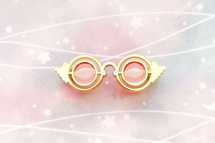 Rose Colored Glasses Transparent Enamel Pin