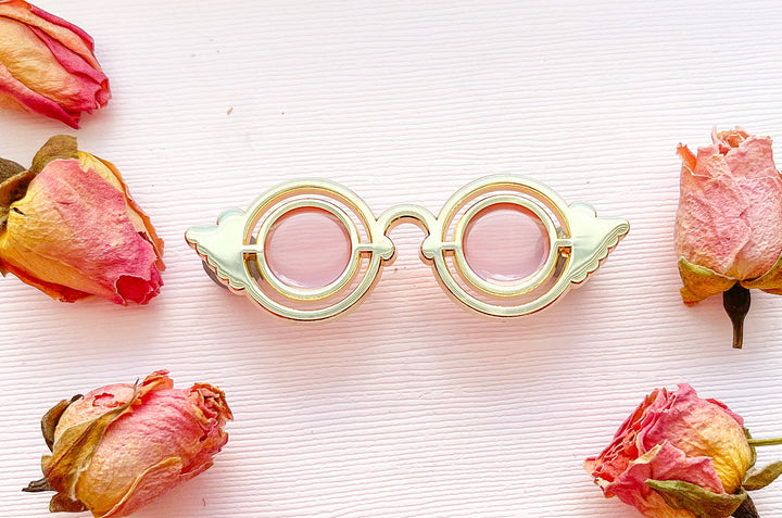 Rose Colored Glasses Transparent Enamel Pin