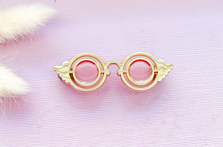 Rose Colored Glasses Transparent Enamel Pin