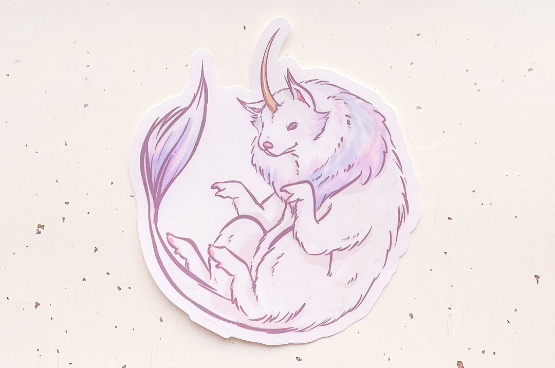 Samoyed Unicorn Clear Vinyl Sticker