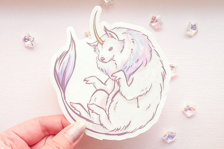 Samoyed Unicorn Clear Vinyl Sticker