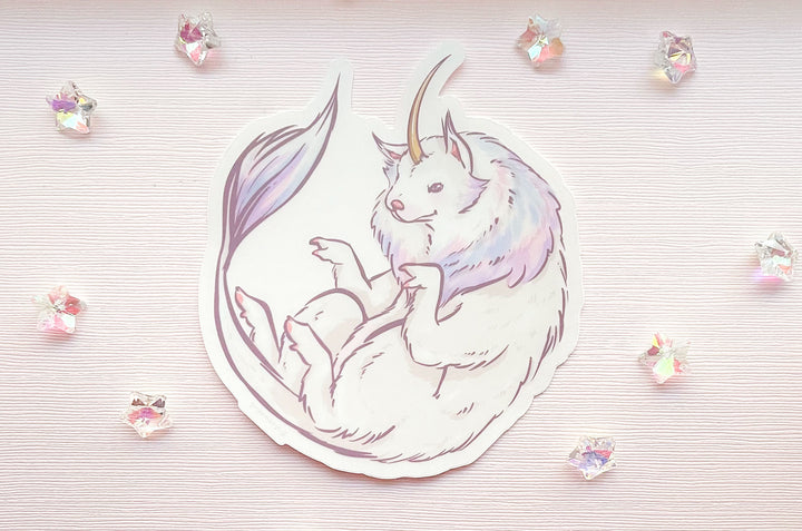 Samoyed Unicorn Clear Vinyl Sticker