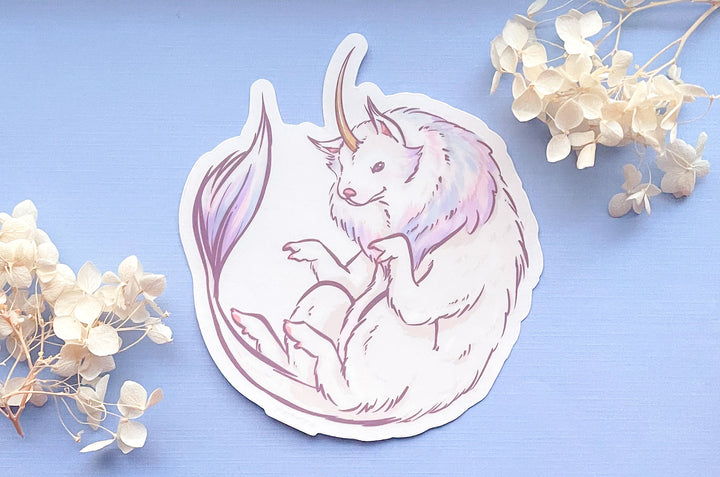 Samoyed Unicorn Clear Vinyl Sticker