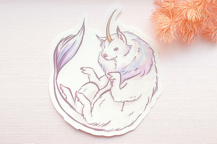 Samoyed Unicorn Clear Vinyl Sticker