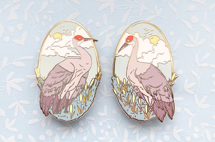 Sandhill Cranes Enamel Pin Set