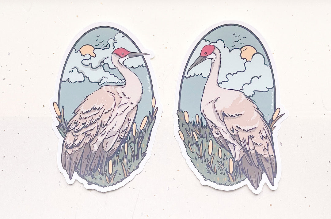 Sandhill Cranes Clear Vinyl Sticker Set