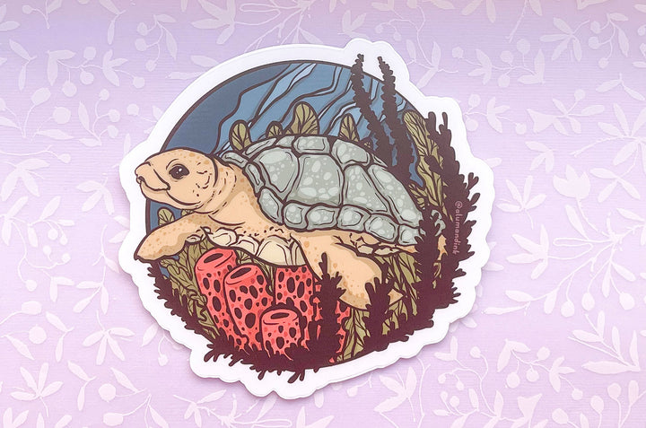 Sea Turtle Clear Vinyl Sticker