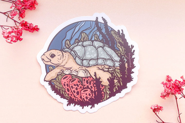 Sea Turtle Clear Vinyl Sticker