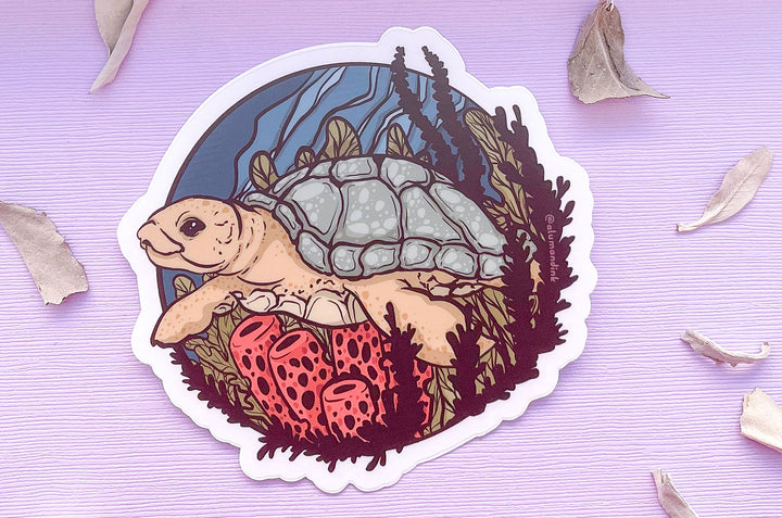 Sea Turtle Clear Vinyl Sticker