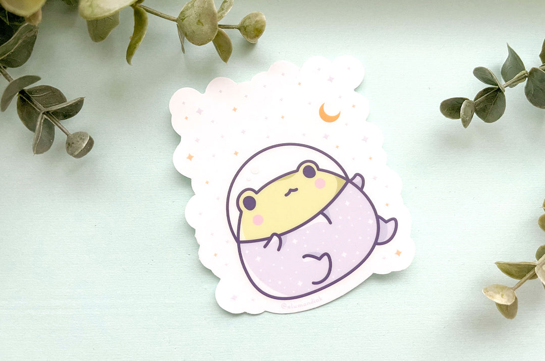 Gogo the Frog in Space Clear Vinyl Sticker