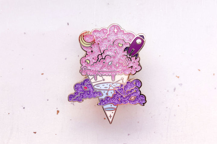 Space Ice Cream Cone Enamel Pin