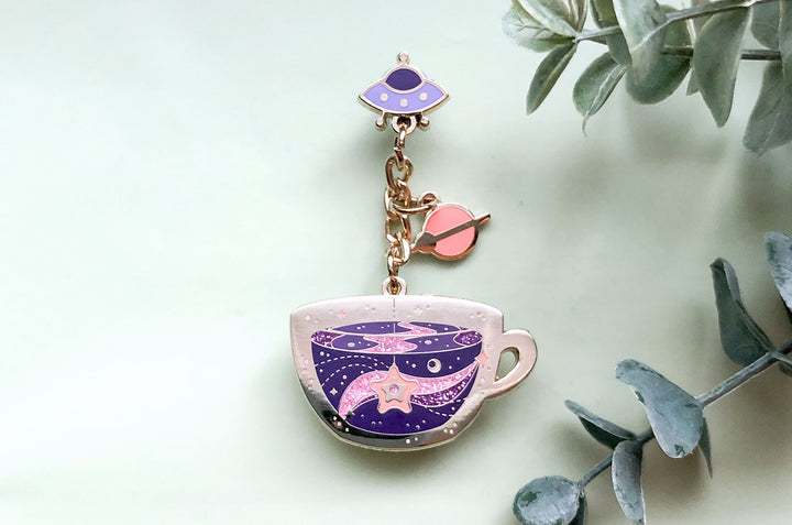 Galactic Space Tea Enamel Pin