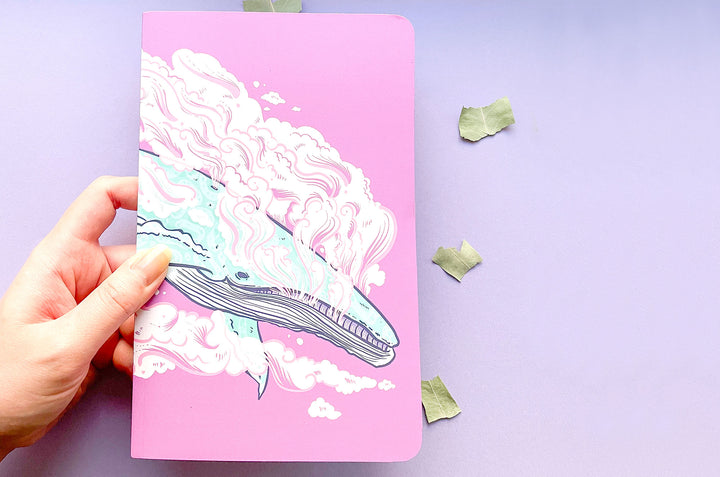 Steam Humpback Whale Dotted Grid Notebook