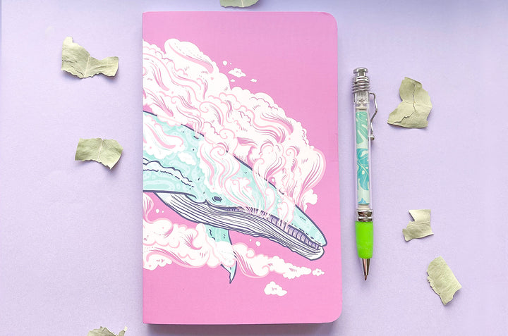 Steam Humpback Whale Dotted Grid Notebook