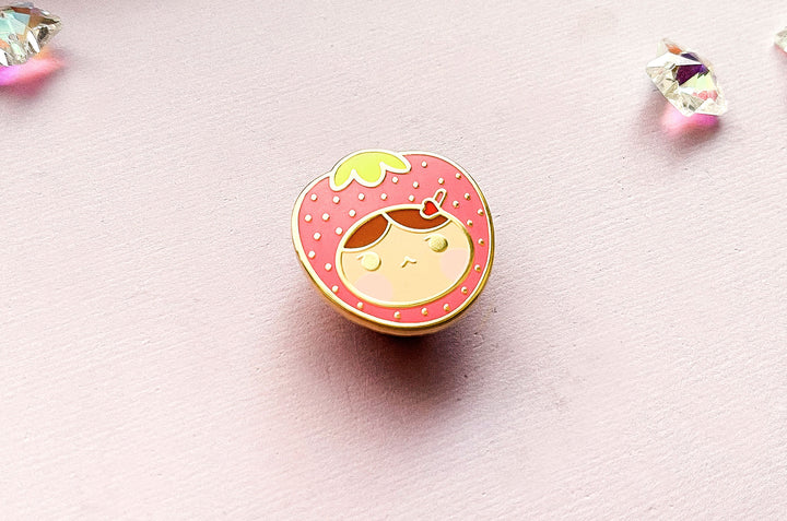 Strawberry Girl Enamel Pin