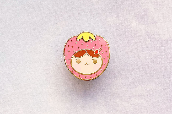 Strawberry Girl Enamel Pin