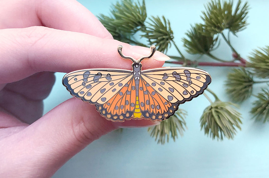 Tawny Coster Butterfly (Acraea terpsicore) Enamel Pin