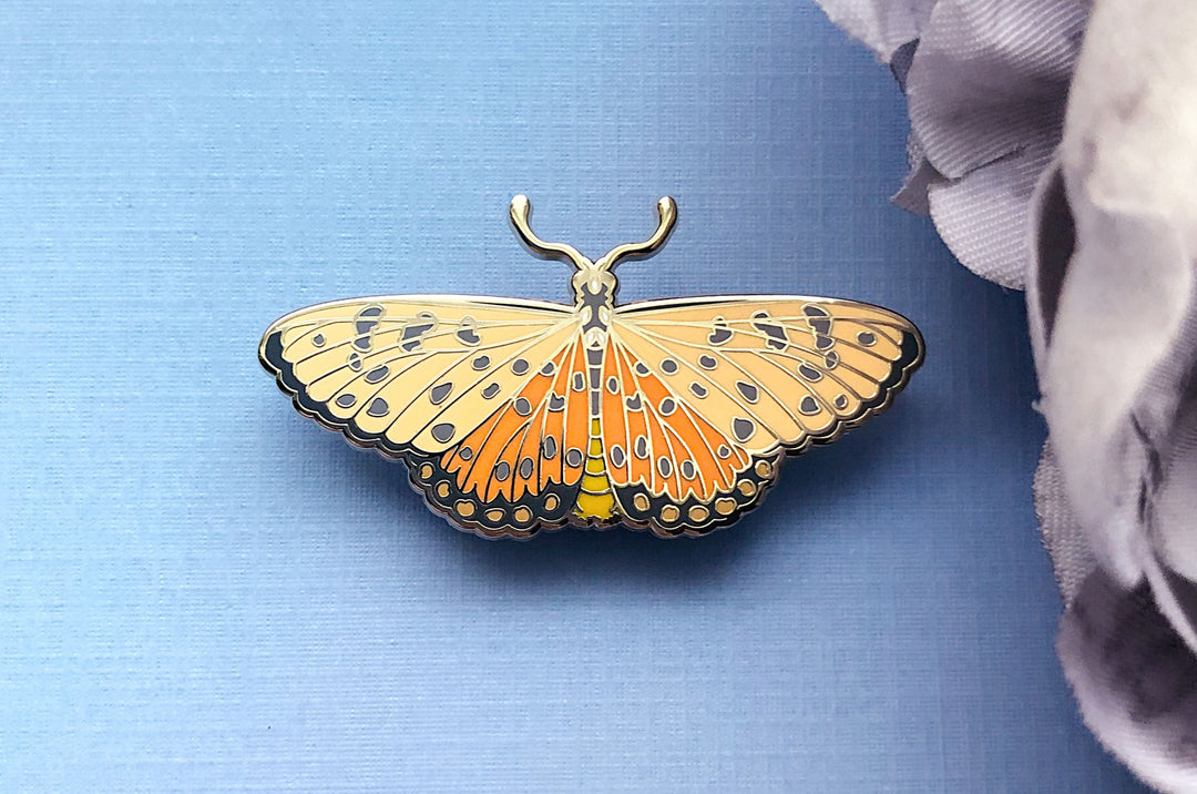 Tawny Coster Butterfly (Acraea terpsicore) Enamel Pin