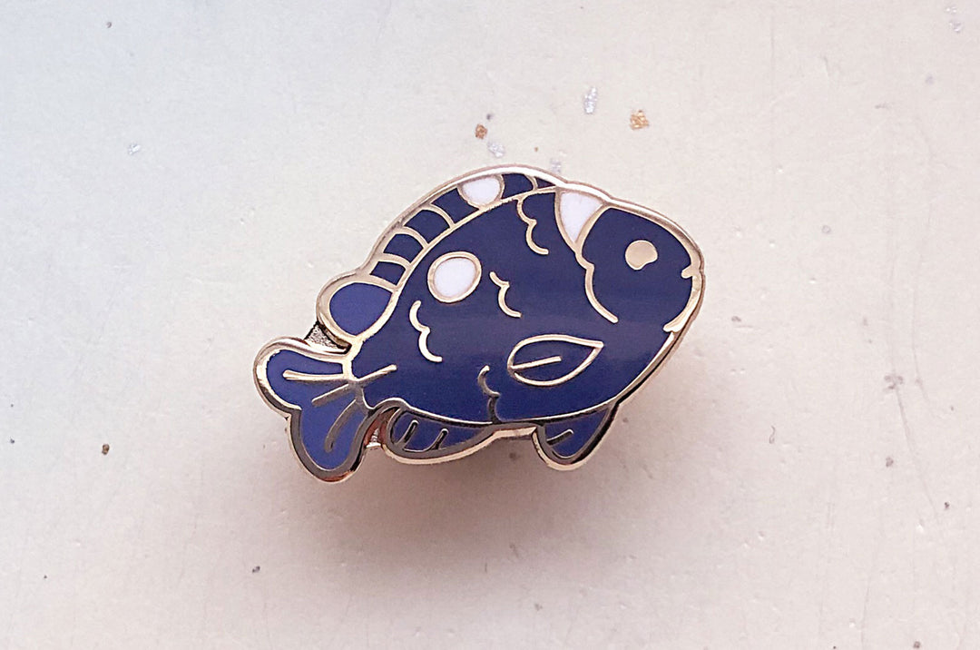 Tiny Domino Damsel Fish Enamel Pin