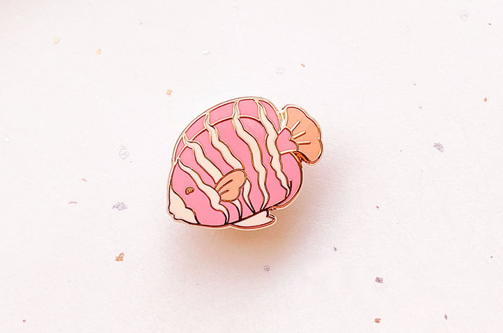 Tiny Peppermint Angelfish Enamel Pin