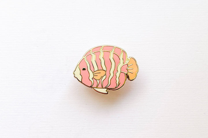 Tiny Peppermint Angelfish Enamel Pin