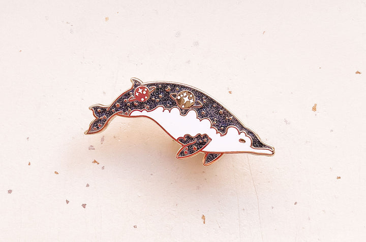 True's Beaked Whale Two Sisters Enamel Pin