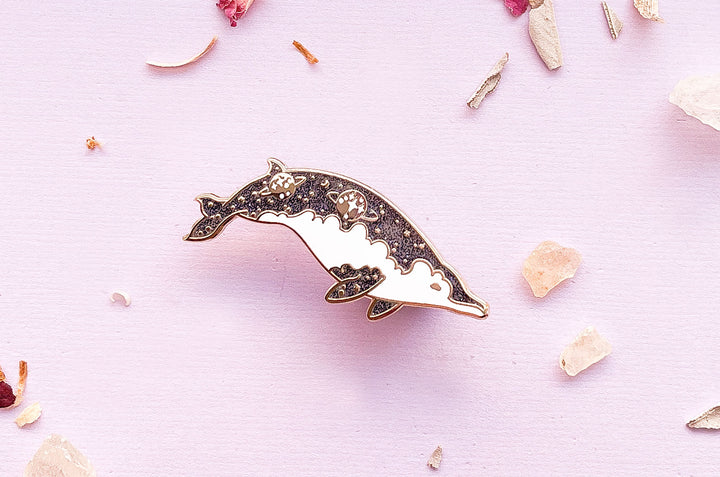 True's Beaked Whale Two Sisters Enamel Pin