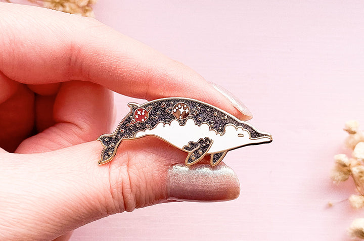 True's Beaked Whale Two Sisters Enamel Pin