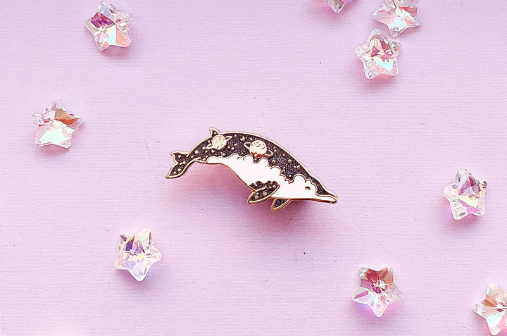 True's Beaked Whale Two Sisters Enamel Pin