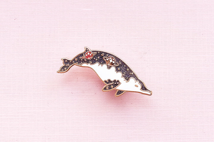 True's Beaked Whale Two Sisters Enamel Pin