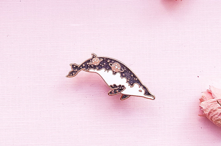 True's Beaked Whale Two Sisters Enamel Pin